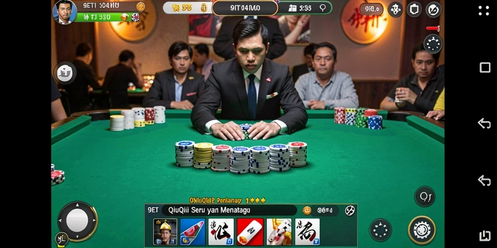 Screenshot menampilkan aksi seru permainan QiuQiu di 9ET.