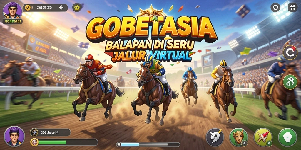 Tampilan gameplay GOBETASIA saat balapan di trek yang mendebarkan.