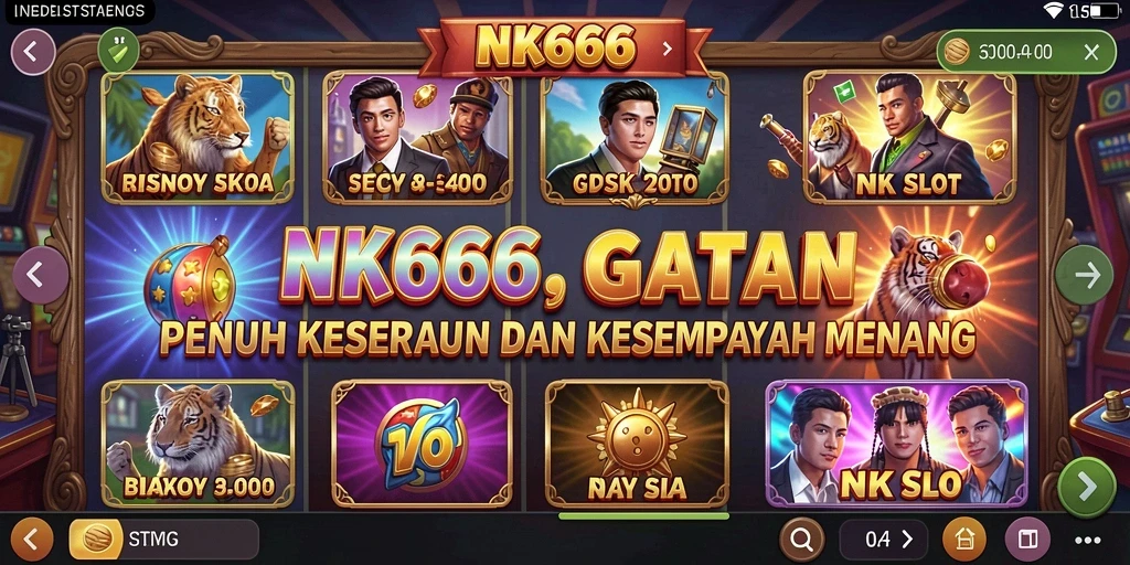 Tampilan gameplay NK666 yang menarik dan penuh warna.