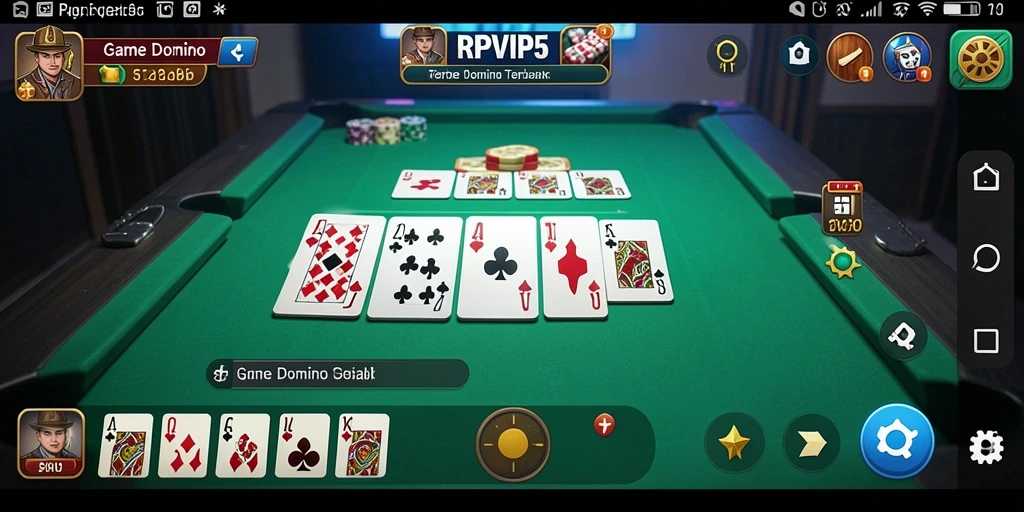Screenshot gameplay RPVIP5 menampilkan aksi seru permainan Domino.