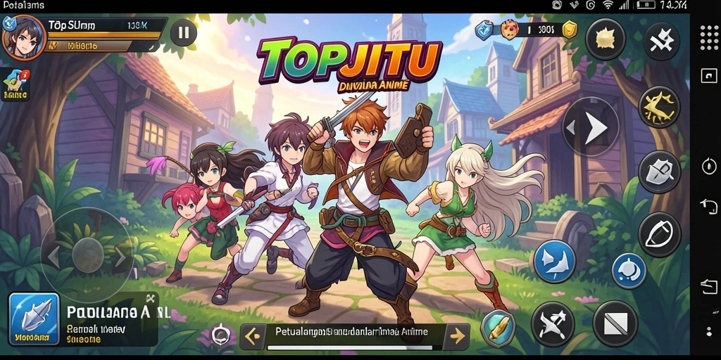 Tampilan gameplay seru dalam dunia Anime yang penuh warna