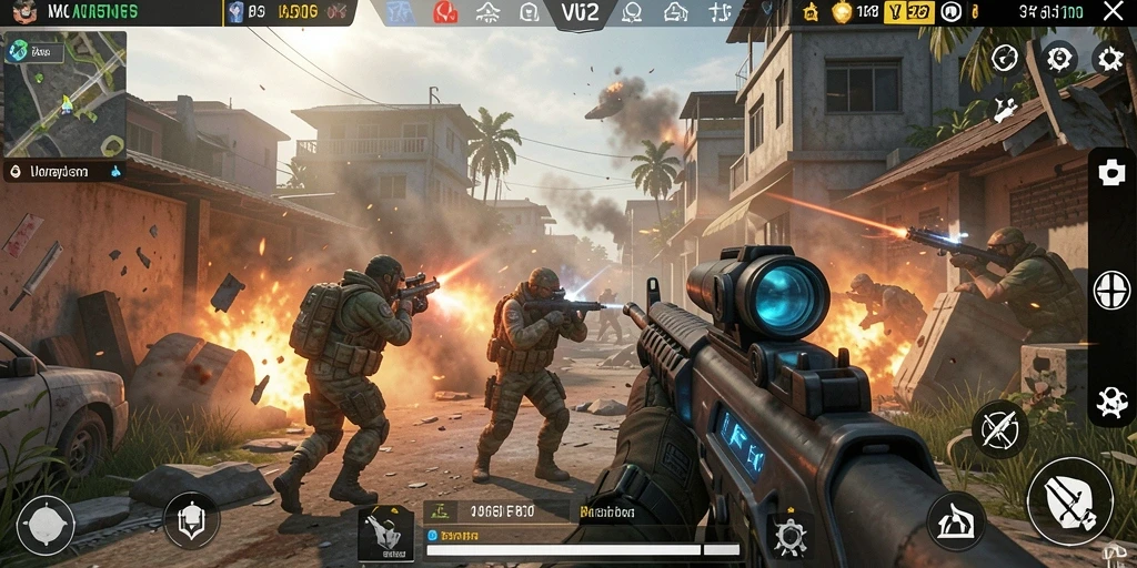 Screenshot menampilkan aksi mendebarkan dalam gameplay VV62.