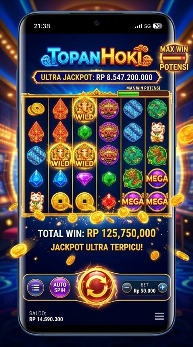 Tampilan utama aplikasi topanhoki dengan berbagai pilihan aplikasi.